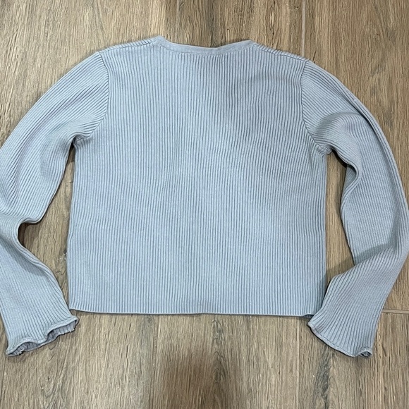 Brandy Melville Cardigan Button Up Sweater Baby Blue Gray John Galt Crop Vintage - Picture 9 of 11